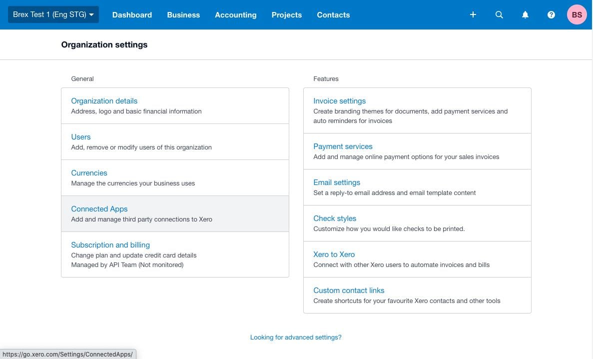 CX: xero-connected-apps