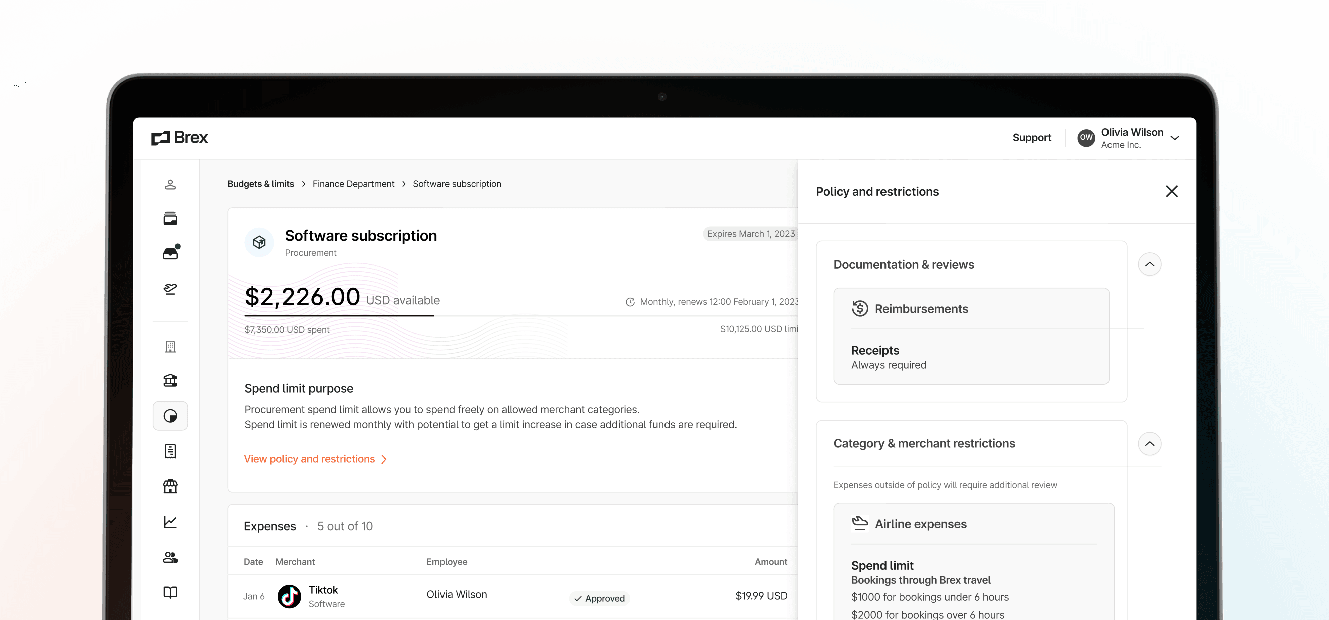 Spend limits-dashboard-Mobile